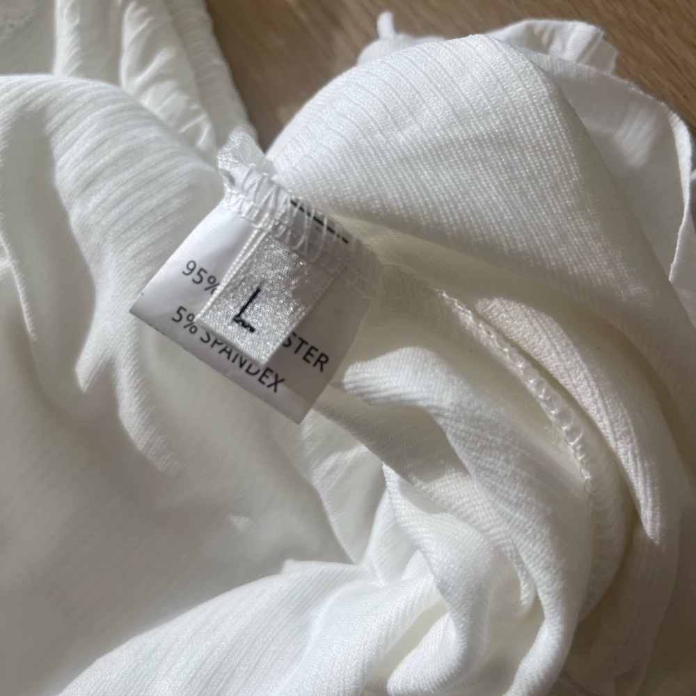 Cider White Ruched Ruffled Midi Sundress - Picture 4 of 6